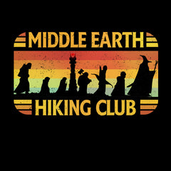 Middle Earth Hiking Club Frodo Gandaf Adult funny Black T-Shirt