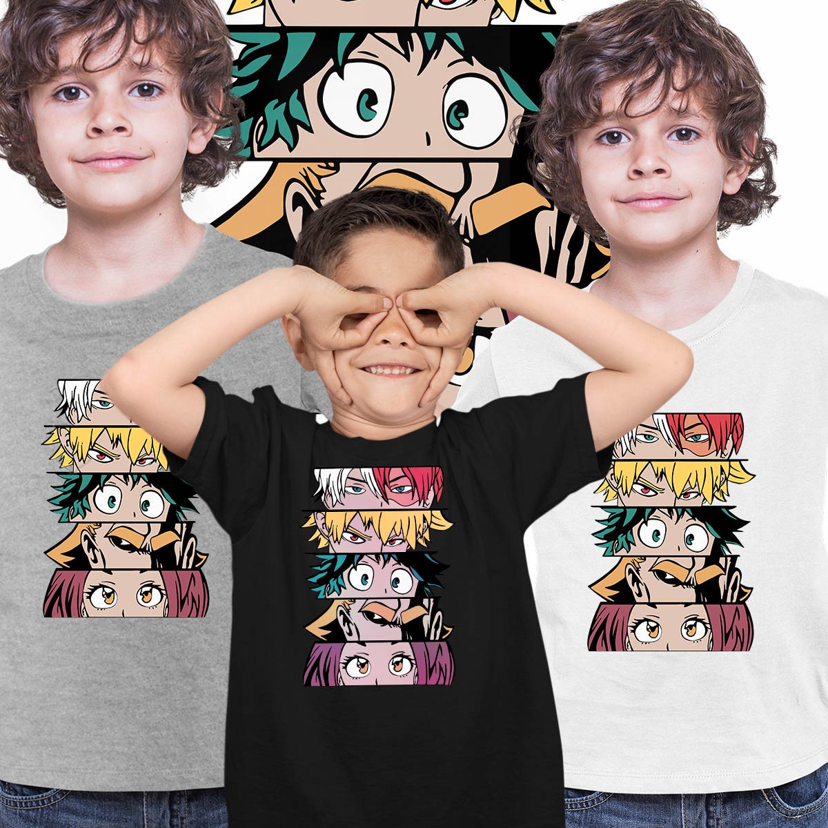 My Hero Academia Characters Anime Manga T-shirt for Kids