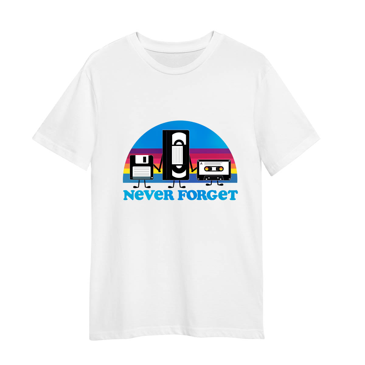 Vintage Never Forget Shirt Funny Retro Floppy Disk Tee T-Shirt Nostalgia t-shirt 8-bit Gaming Unisex White T-Shirts