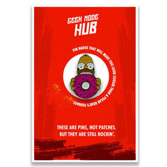 Homer Simpson Eats doughnut Funny TV Enamel Pin Badge - Kuzi Tees