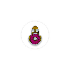 Homer Simpson Eats doughnut Funny TV Enamel Pin Badge - Kuzi Tees