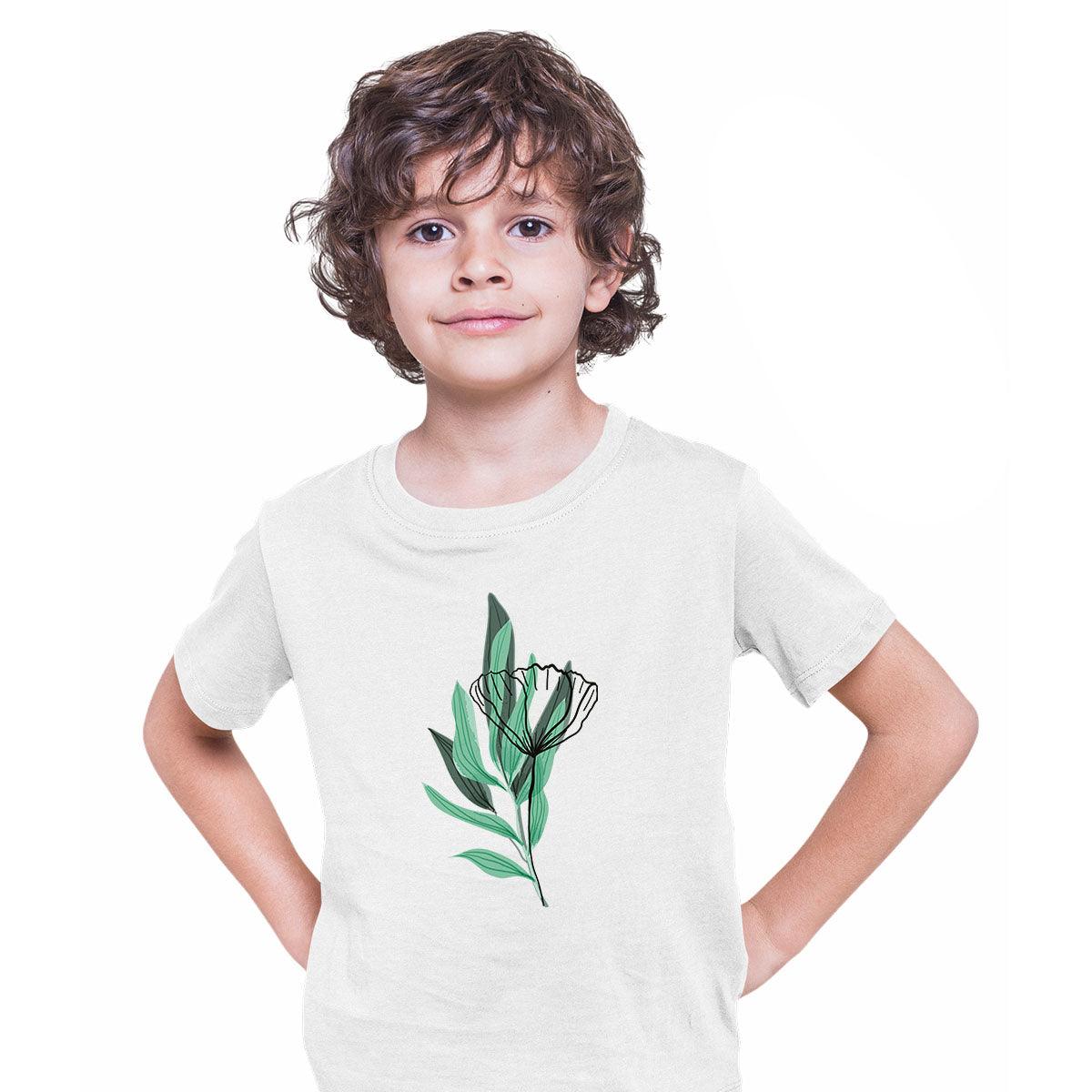 Botanical Summer Colorful Art Print Plant Short Sleeve Abstract T-shirt for Kids - Kuzi Tees