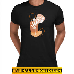 Minimal Botanical Plant Art Print T-Shirt Abstract Flower Short Round Neck Funny Unisex T-shirt - Kuzi Tees