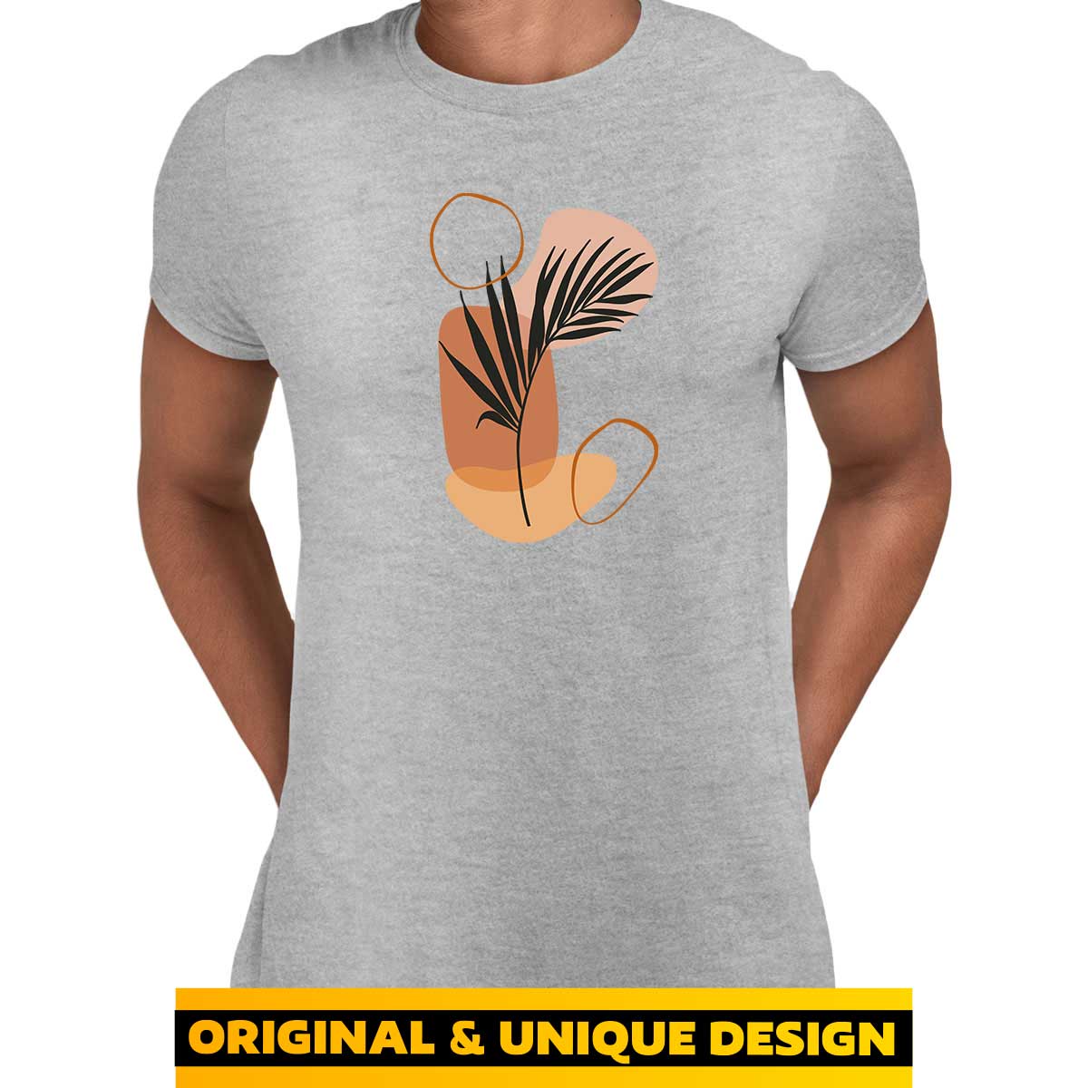 Minimal Botanical Plant Art Print T-Shirt Abstract Flower Short Round Neck Funny Unisex T-shirt - Kuzi Tees