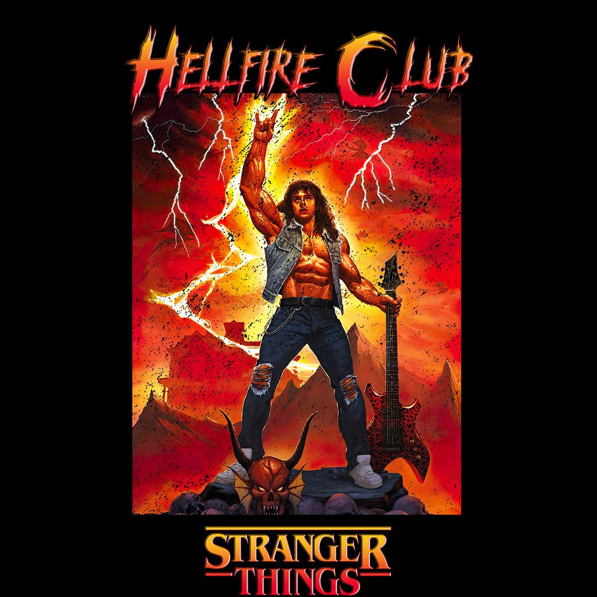 Stranger Things 4 Eddie Munson Hellfire Club Guitar Power T-Shirt -  Personalized Gifts: Family, Sports, Occasions, Trending
