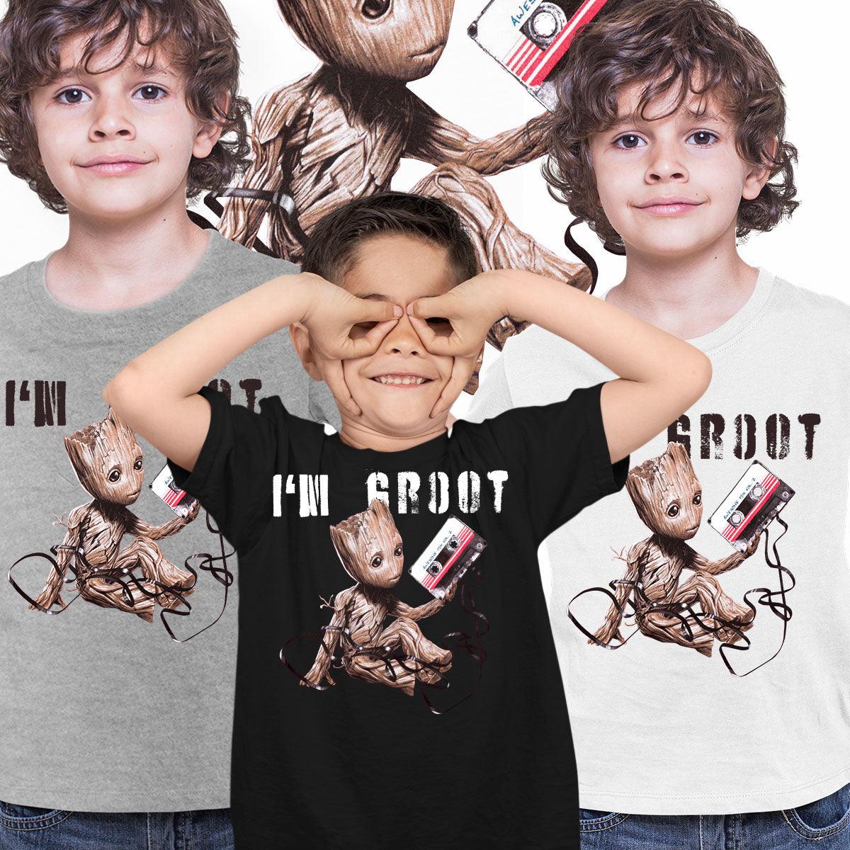 I am Groot Guardians of the galaxy nostalgia Kids T-Shirt - Kuzi Tees