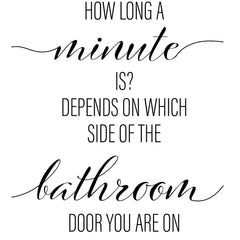 How Long A Minute Is Depends On Which Side Of The Bathroom Door You Are On A4 A3 A2-Vintage Wall Art Home Decor - Kuzi Tees