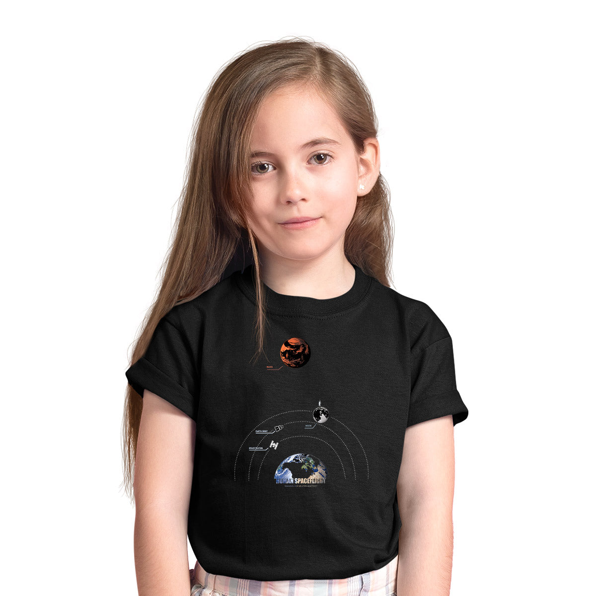 hierarki Overvind Awaken Starship SpaceX Human Space flight Launch & Land Black Kids T-shirt NASA  Scientist Gift