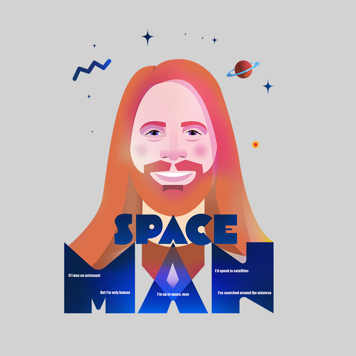 Sam Ryder Space Man Minimal portrait design Unisex T-shirt - Kuzi Tees