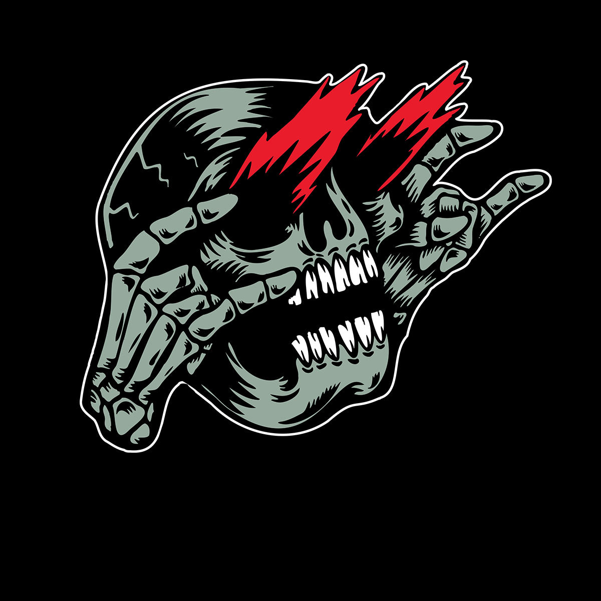 Skull Rockstar T-Shirt Gothic Dark Funny Novelty Metal Men's Unisex T-shirt - Kuzi Tees