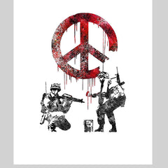 Banksy No War Wall drawing T-shirt Ukraine War Anti Russia - Kuzi Tees