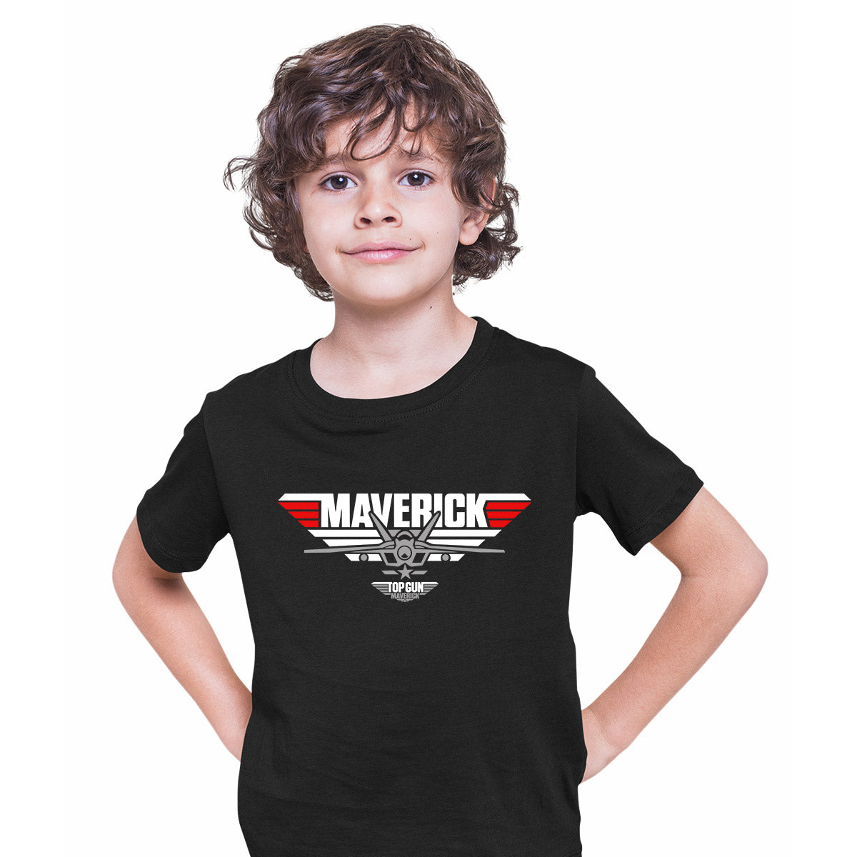 Top Gun Maverick Plane Logo T-shirt Movie Gift For Fan Kids T-shirt Black