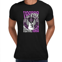 Voodoo Rock Festival 68 Retro Indie Blues Vintage Graphic Print Crew Neck Typography Unisex T-shirt - Kuzi Tees