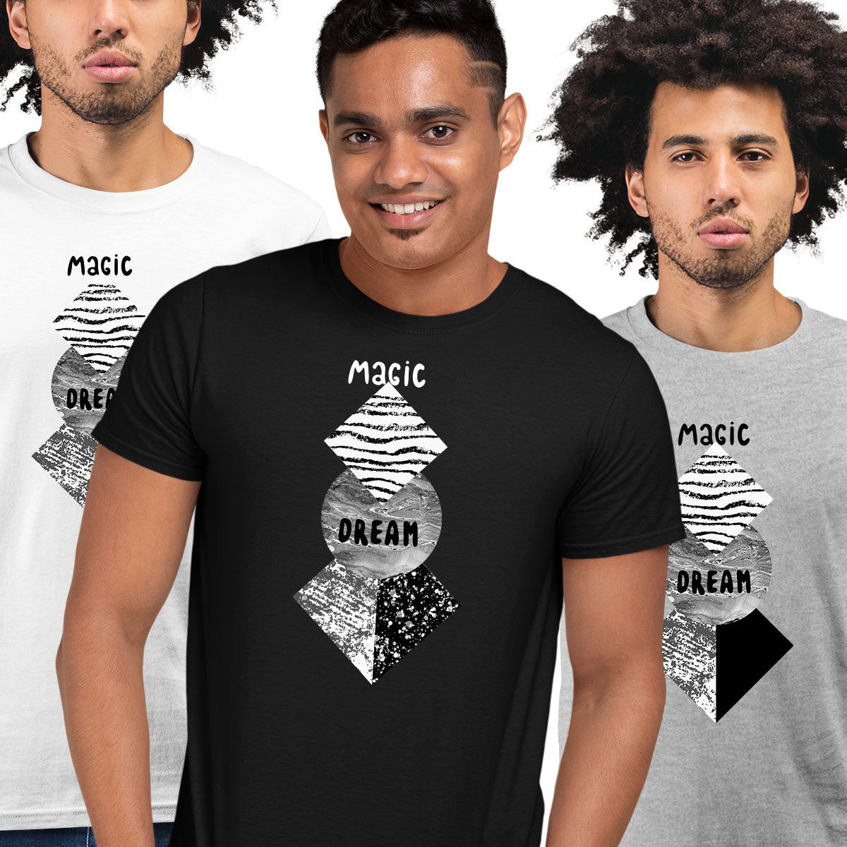 Abstract geometry shapes with watercolor & grunge - Magic Dream T-shirt