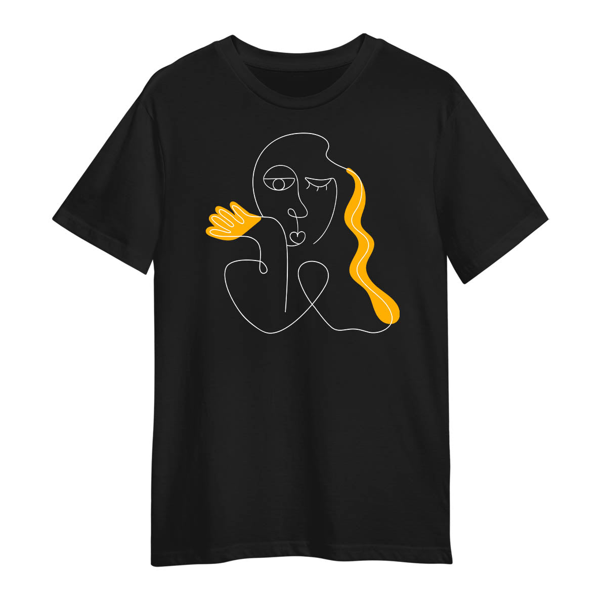 Abstract Face T-Shirt – Modern One Line Drawing Art Tee for Men & Women Two