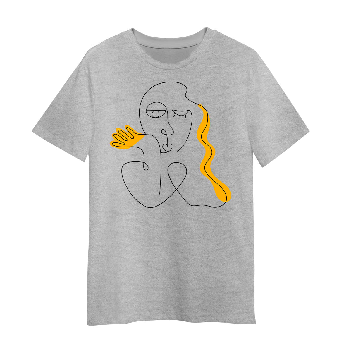 Abstract Face T-Shirt – Modern One Line Drawing Art Tee for Men & Women Two