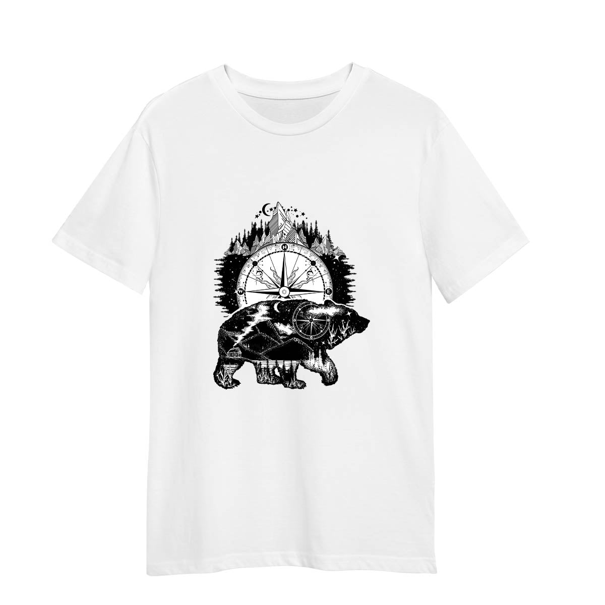 Abstract Polar Bear White T-Shirt 