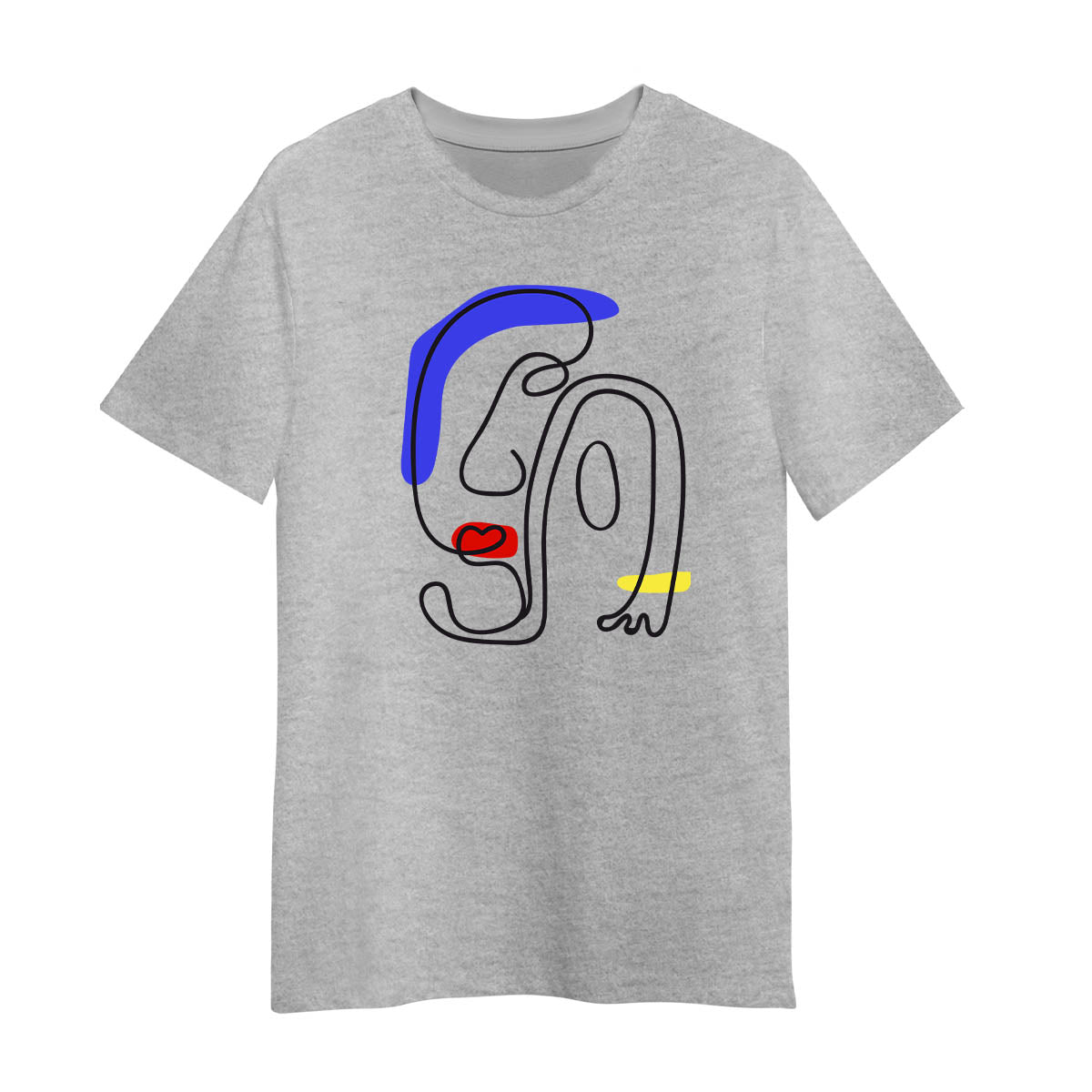 Abstract Portrait T-Shirt – Minimalist One Line Art Graphic Tee, Unisex Design Two