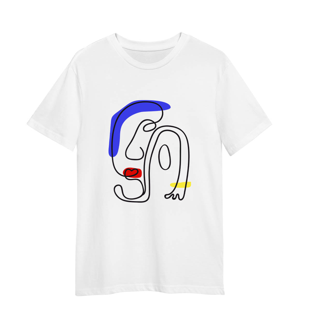 Abstract Portrait T-Shirt – Minimalist One Line Art Graphic Tee, Unisex Design Two