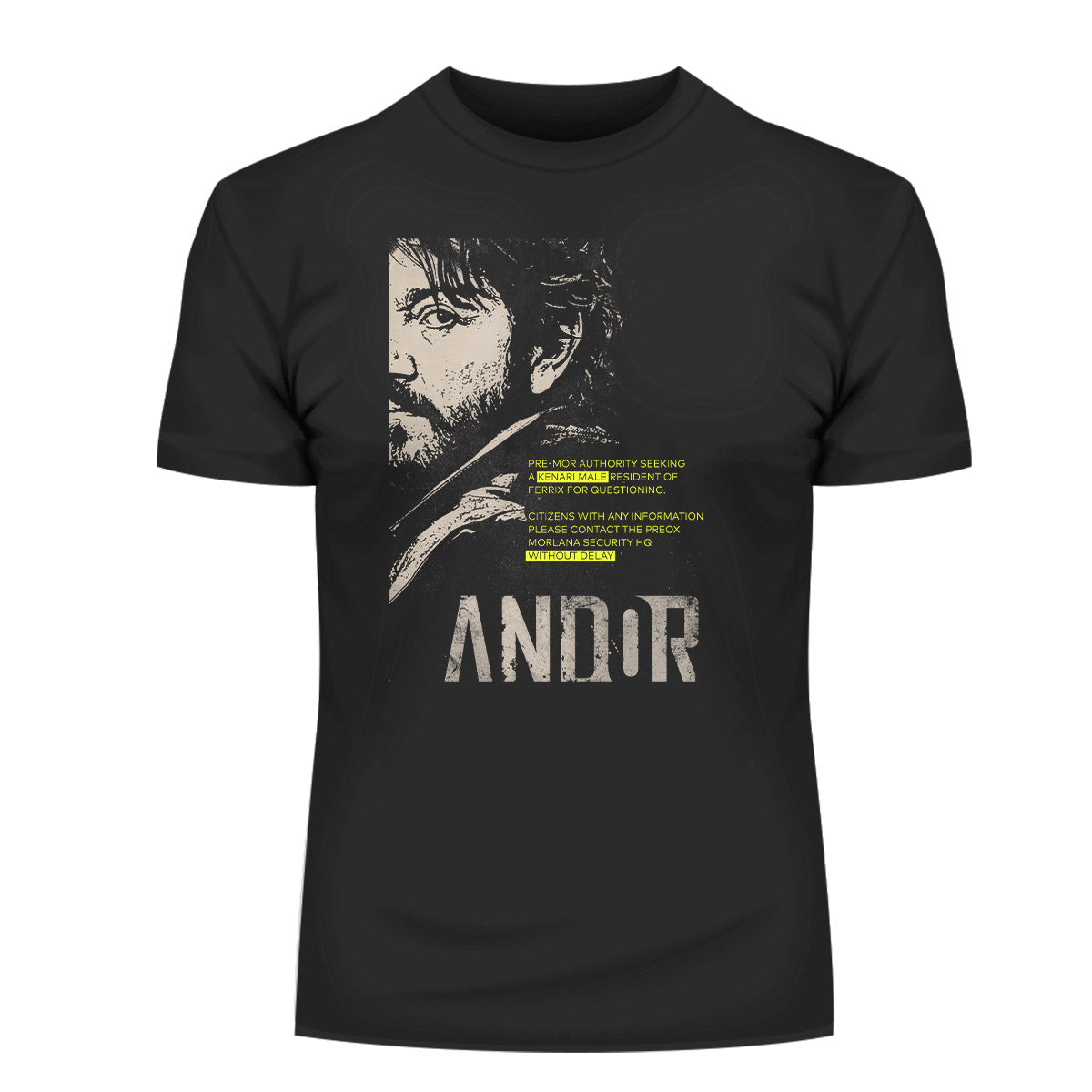 Andor Cassian  Wanted T-shirt Diego Luna Star Wars Series