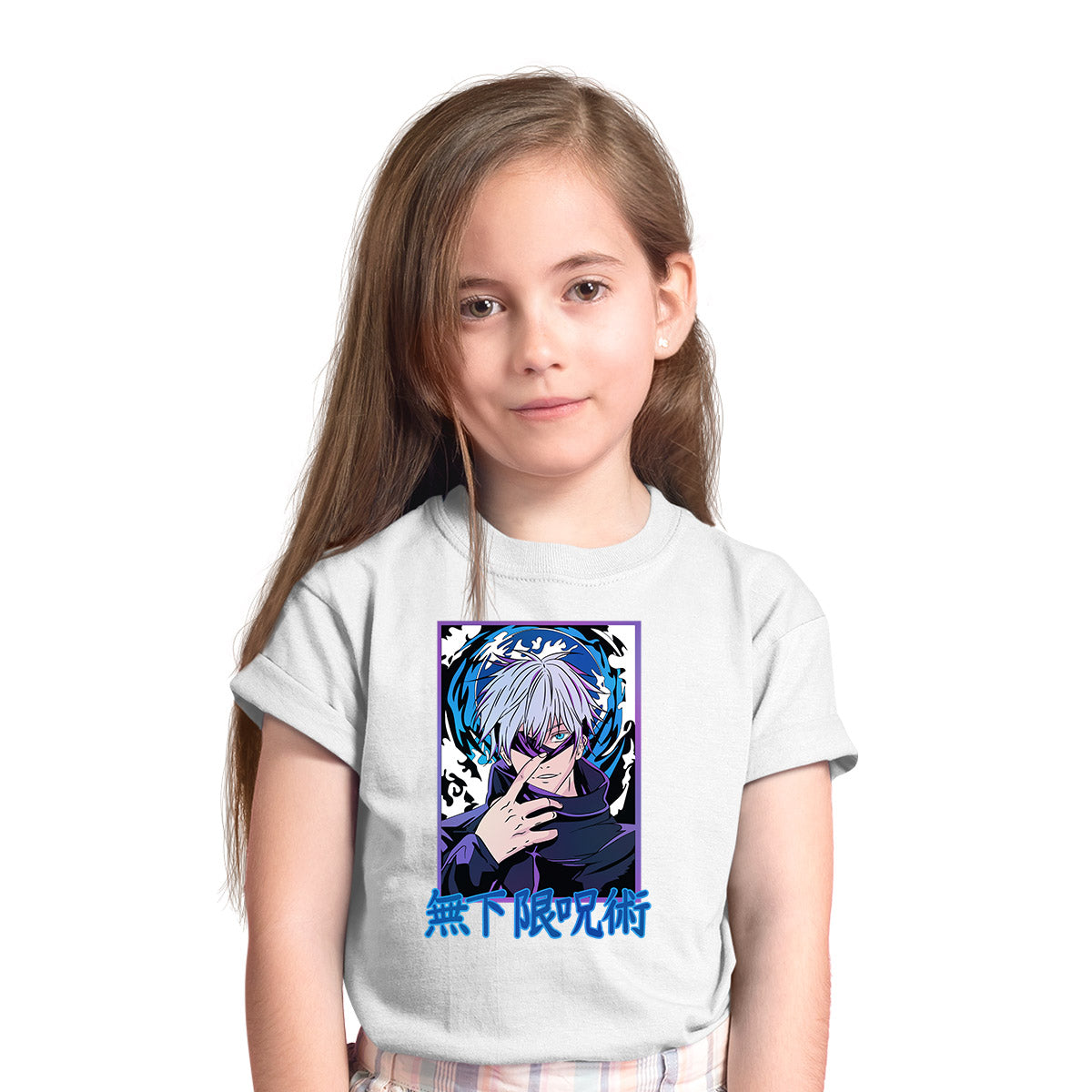 Jujutsu Kaisen Satoru Gojo Anime Japanese Manga Graphic Art white T-shirt for Kids