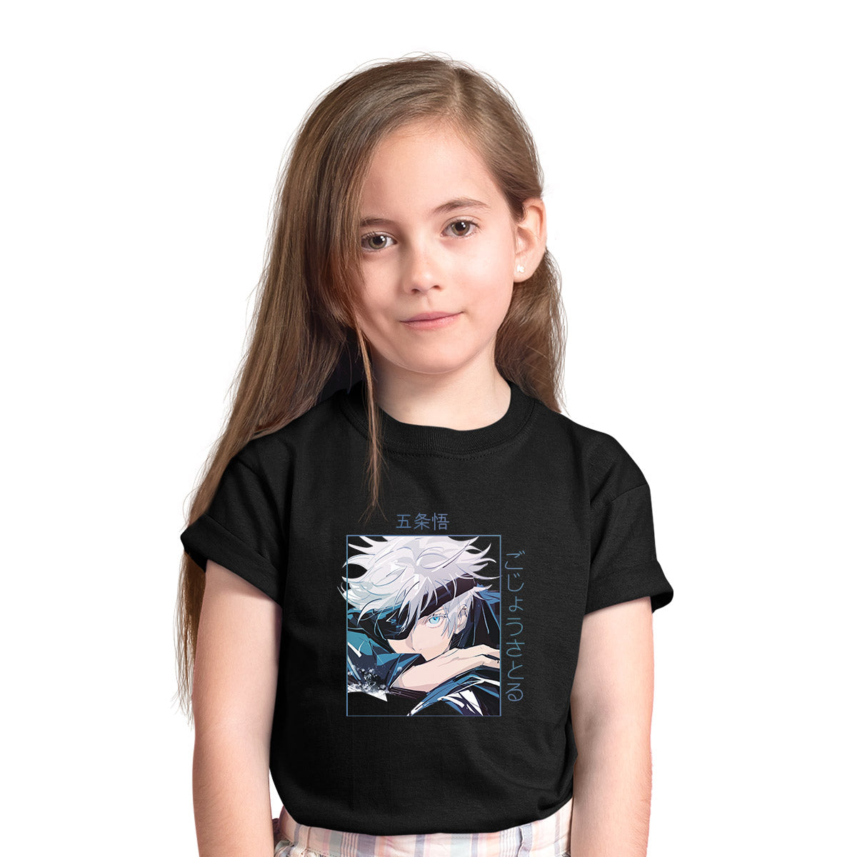 Jujutsu Kaisen Satoru Gojo Anime Graphic Japanese Manga Gift Black T-shirt for Kids