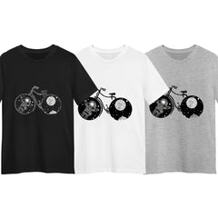 Astronaut Bicycle T-Shirt – Surreal Space & Moon 