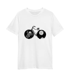 Astronaut Bicycle T-Shirt – Surreal Space & Moon White