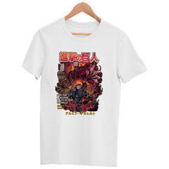 Attack On Titan Anime Fight For A Freedom To Life Outside The Walls Adult Unisex White Tee