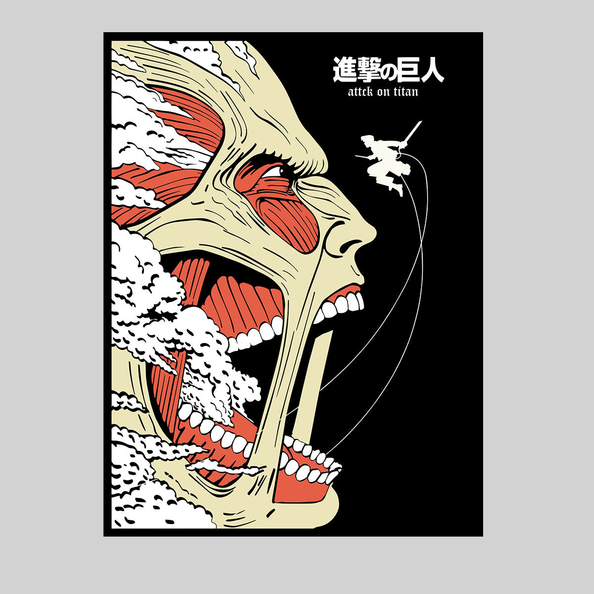 Attack On Titan Levi Ackerman Fights Colossal Titan Anime Manga Adult Unisex Tee