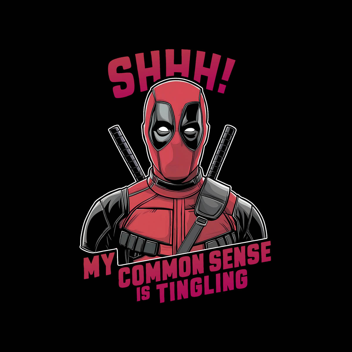 Dead Pool Black T-shirt Movie Funny Sarcastic 