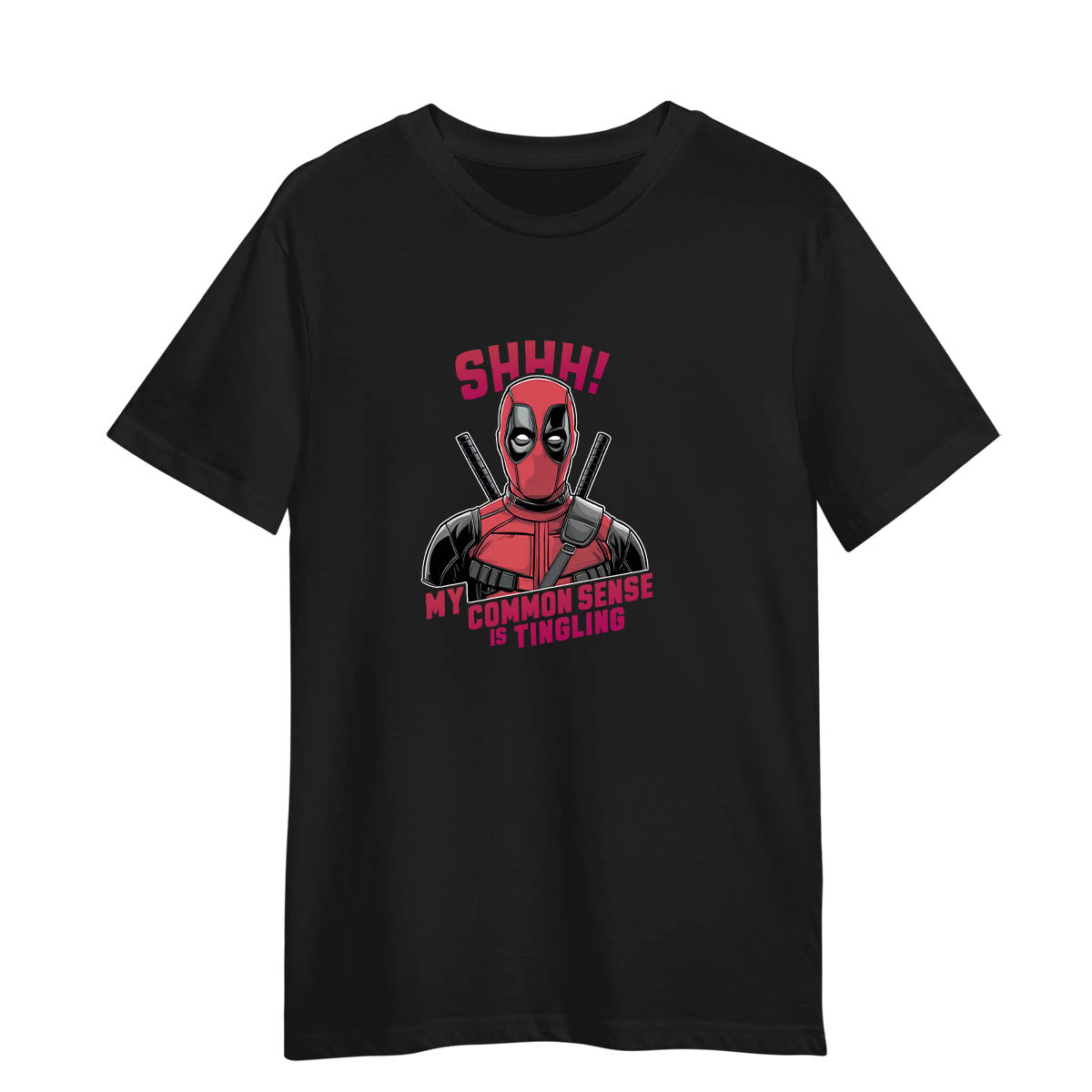 Dead Pool Black T-shirt Movie Funny Sarcastic 