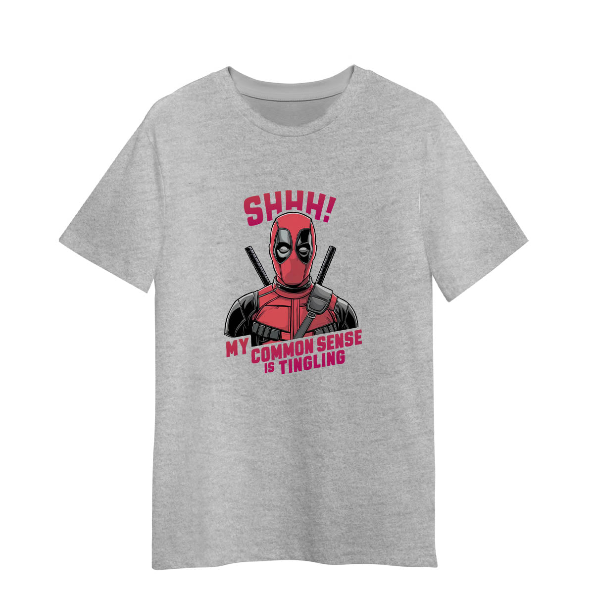 Dead Pool Grey T-shirt Movie Funny Sarcastic 