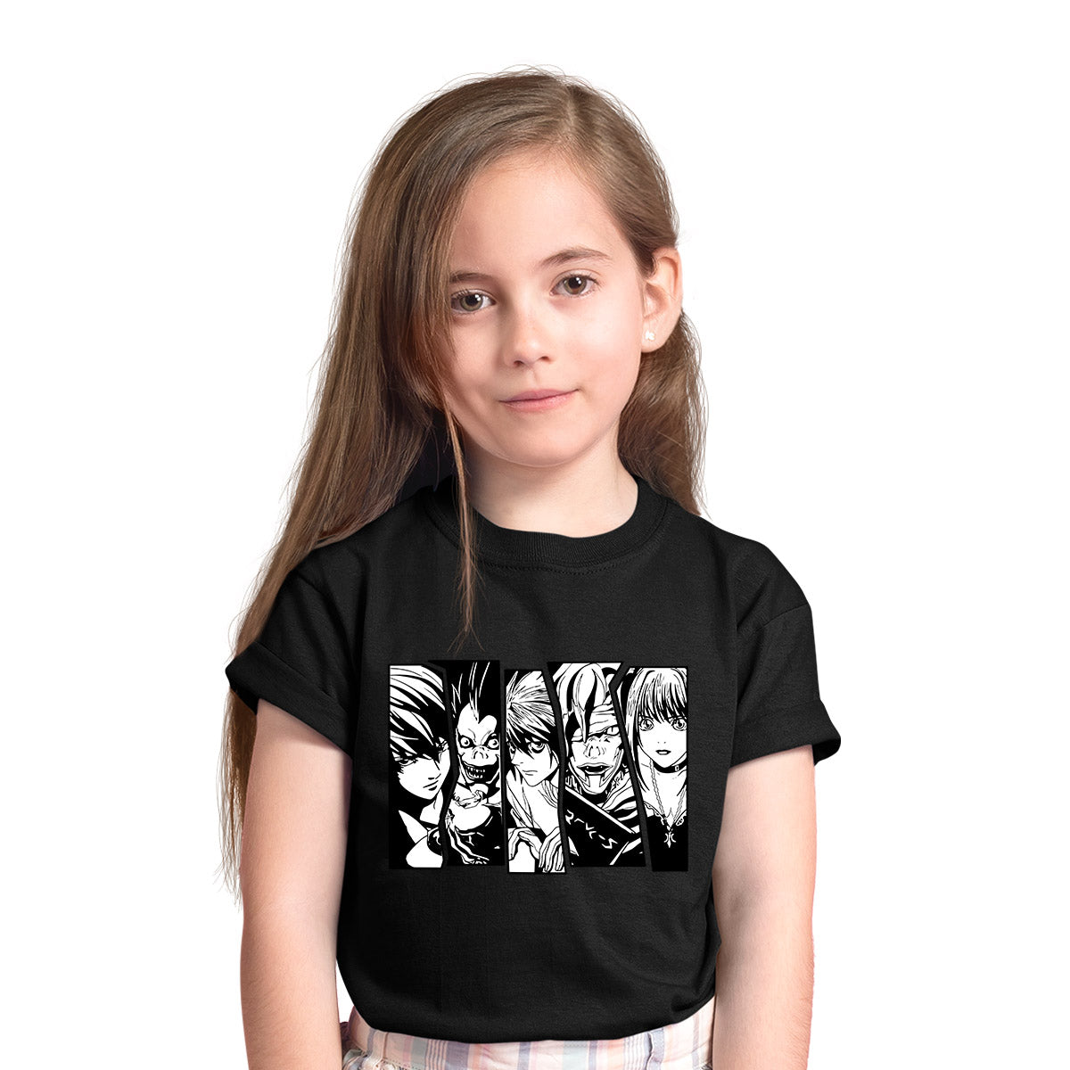 Death Note Characters Japanese Anime Manga Black T-shirt for Kids