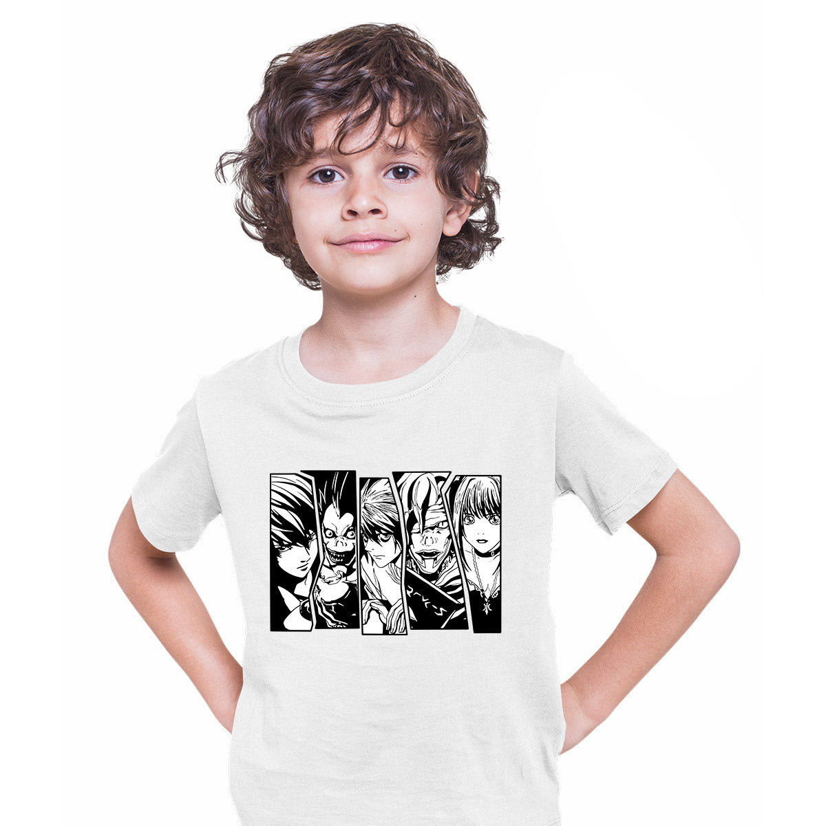 Death Note Characters Japanese Anime Manga White T-shirt for Kids