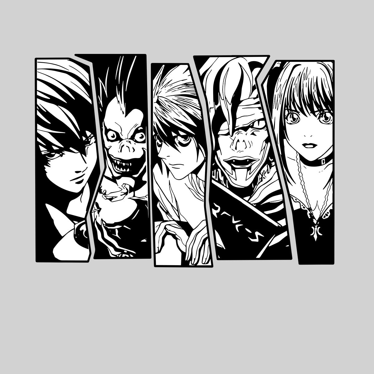 Death Note Characters Manga T-shirt Light Yagami Ryuk Misa Amane 