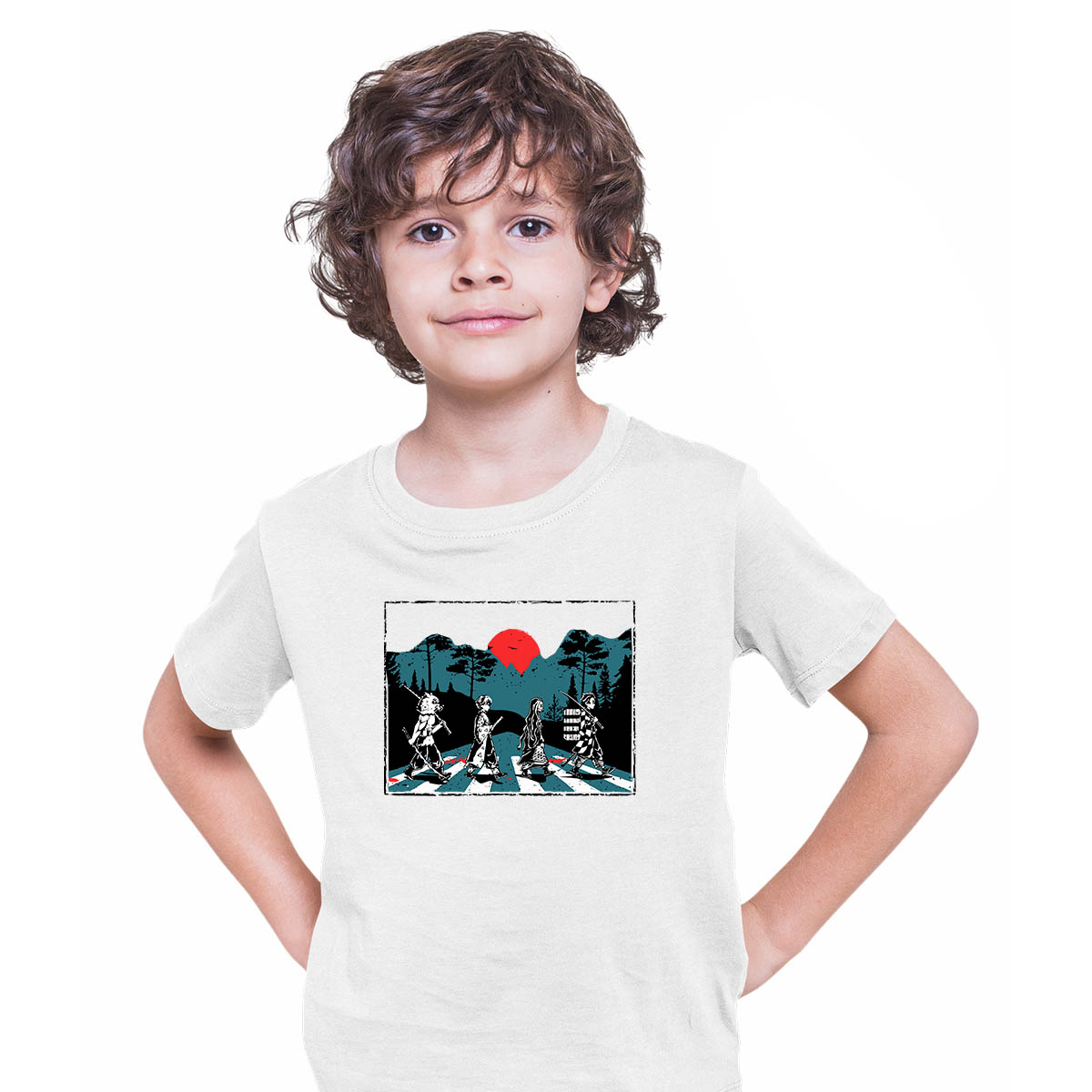 Demon Slayer Abbey Road Tanjiro Nezuko Zenitsu Inosuke Tee T-shirt for Kids