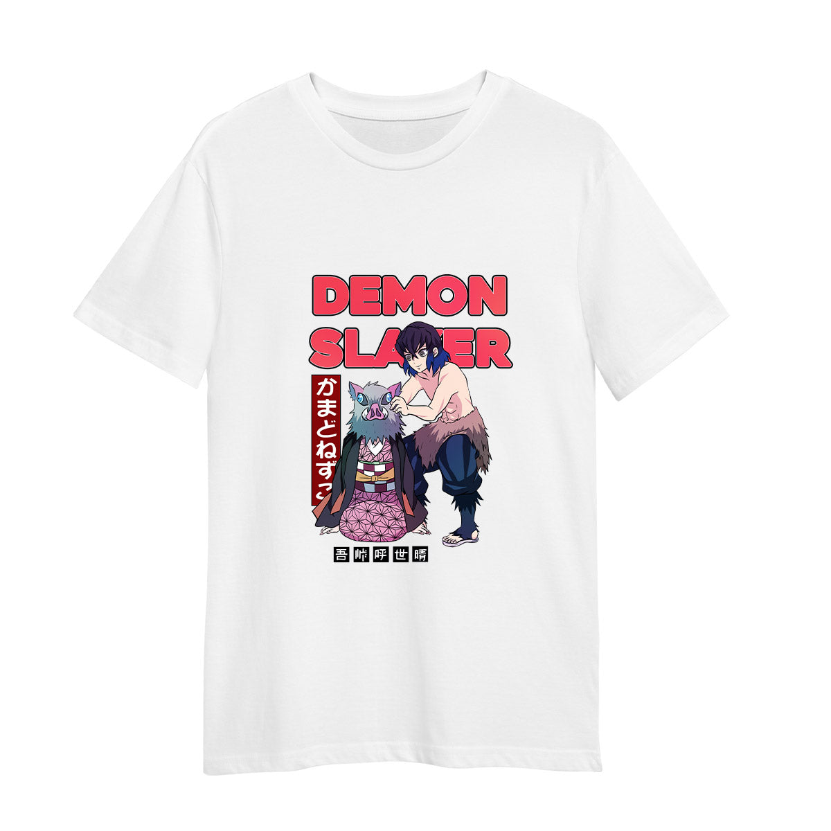 Demon Slayer Nezuko And Inosuke Anime Manga Lover Gift Adult Unisex White T-shirt