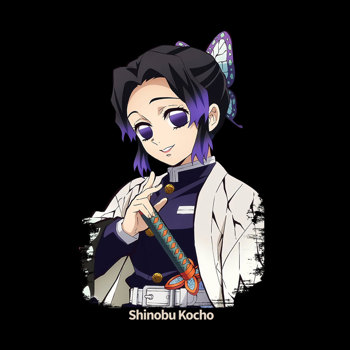 Demon Slayer Shinobu Kocho Kimetsu No Yaiba Japanese Anime White T-shirt for Kids