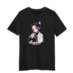 Demon Slayer Shinobu Kocho Kimetsu no Yaiba Japanese Anime Art Adult Unisex Black T-shirt