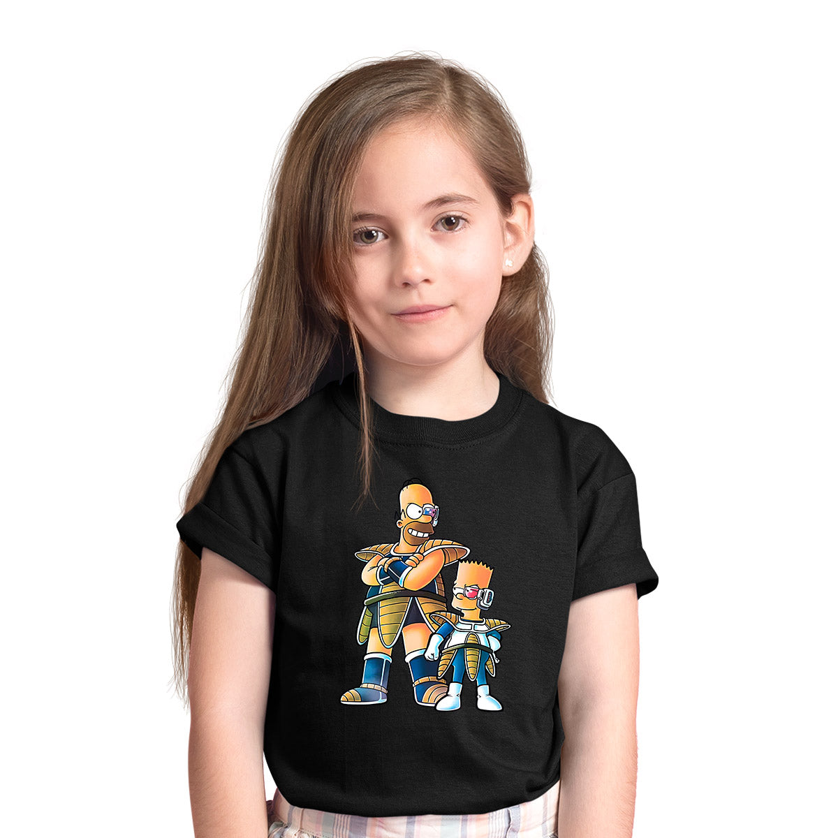 Dragon Bart Simpson And Dragon Ball Anime Manga Black T-shirt for Kids