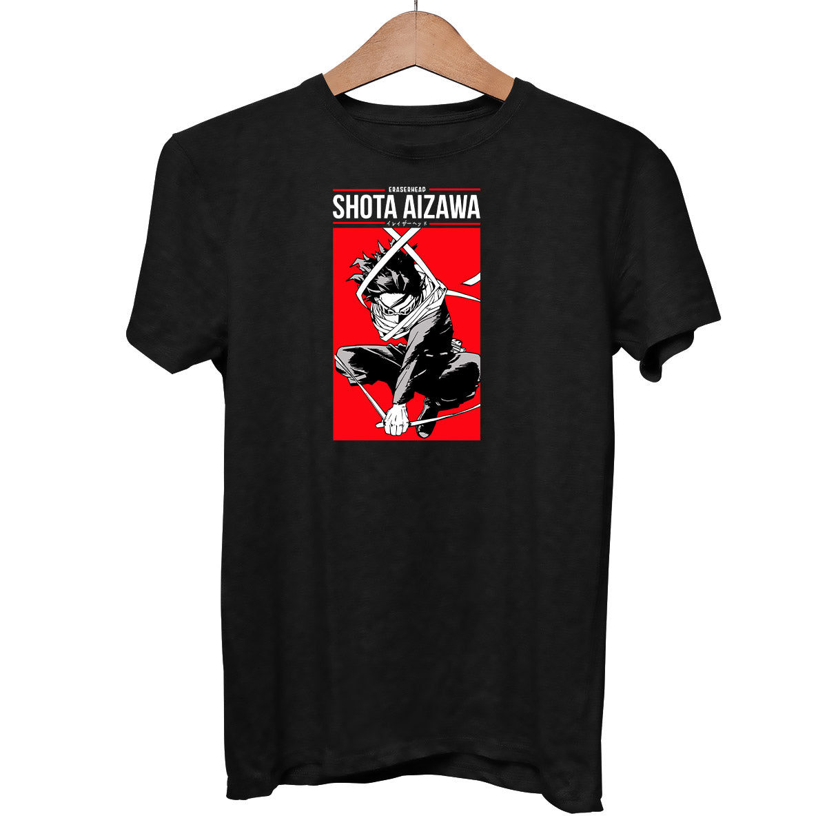 Eraserhead Shota Aizawa My Hero Academia Anime Adult Unisex Black T-shirt