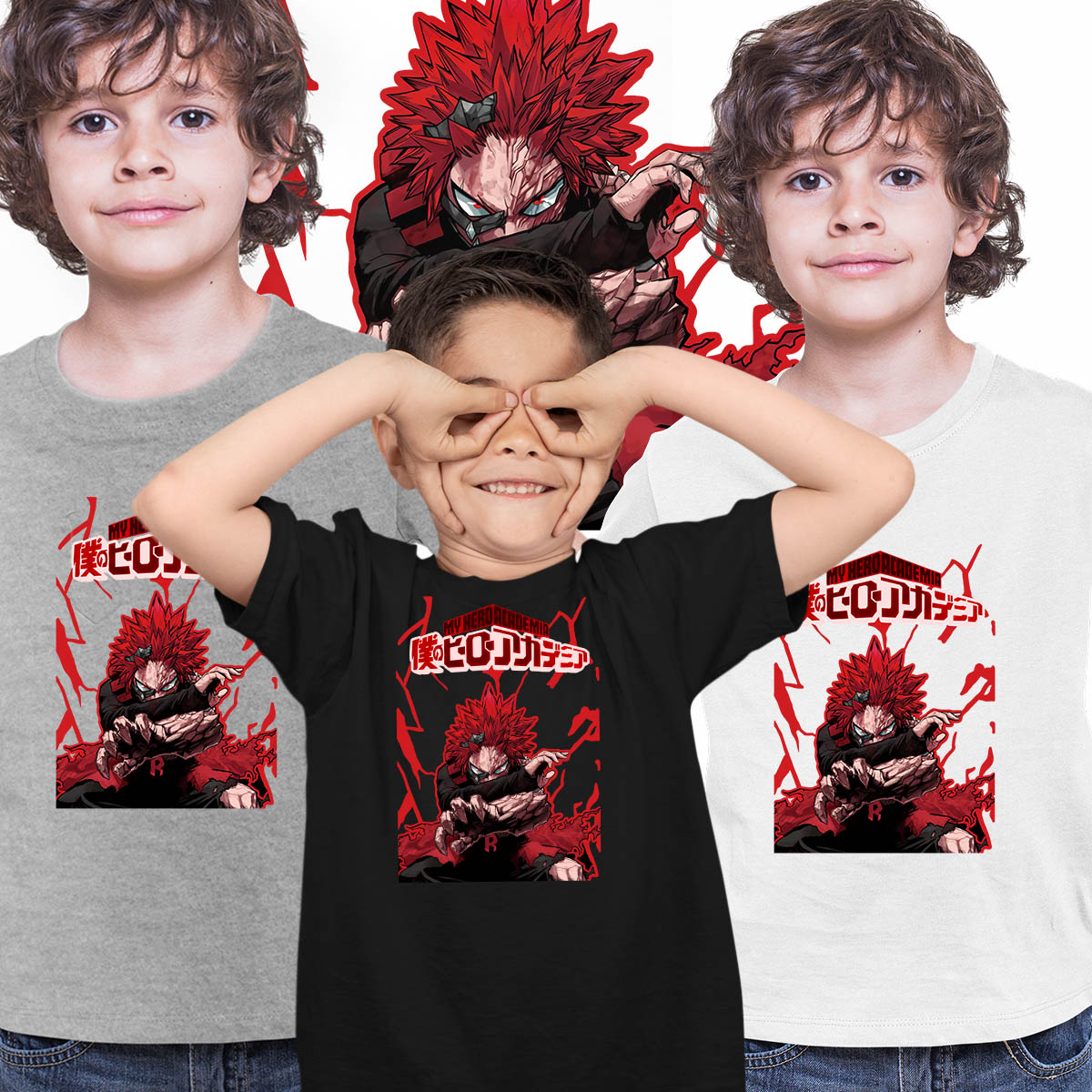 Yokai Funny Evil Anime Boy With Three Eyes Japanese Anime Manga T-shirt for Kids