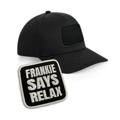 Frankie Says Relax Cap Embroidered Velcro Patch Hat Black, White, Grey