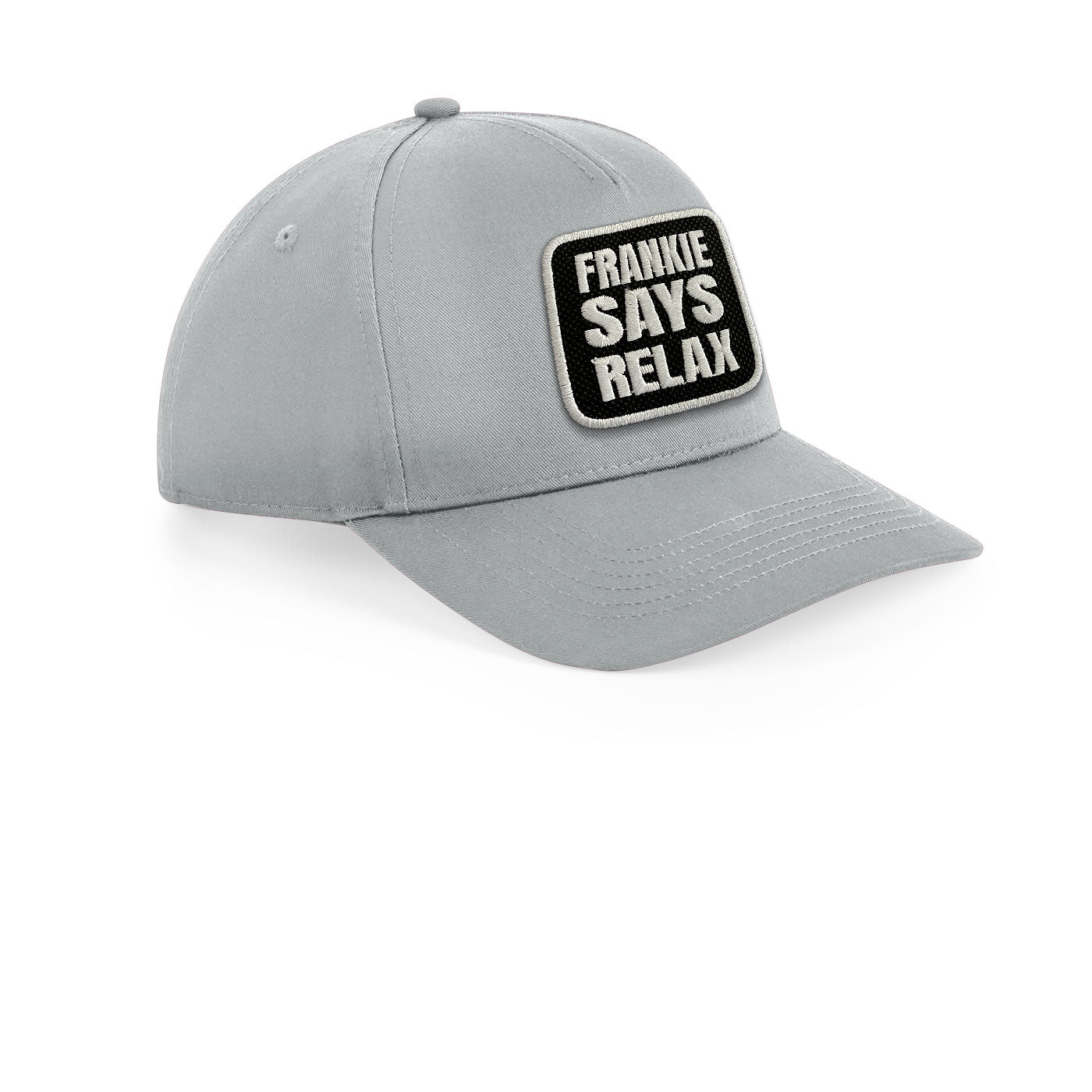 Frankie Says Relax Cap Embroidered Velcro Patch Hat Black, White, Grey