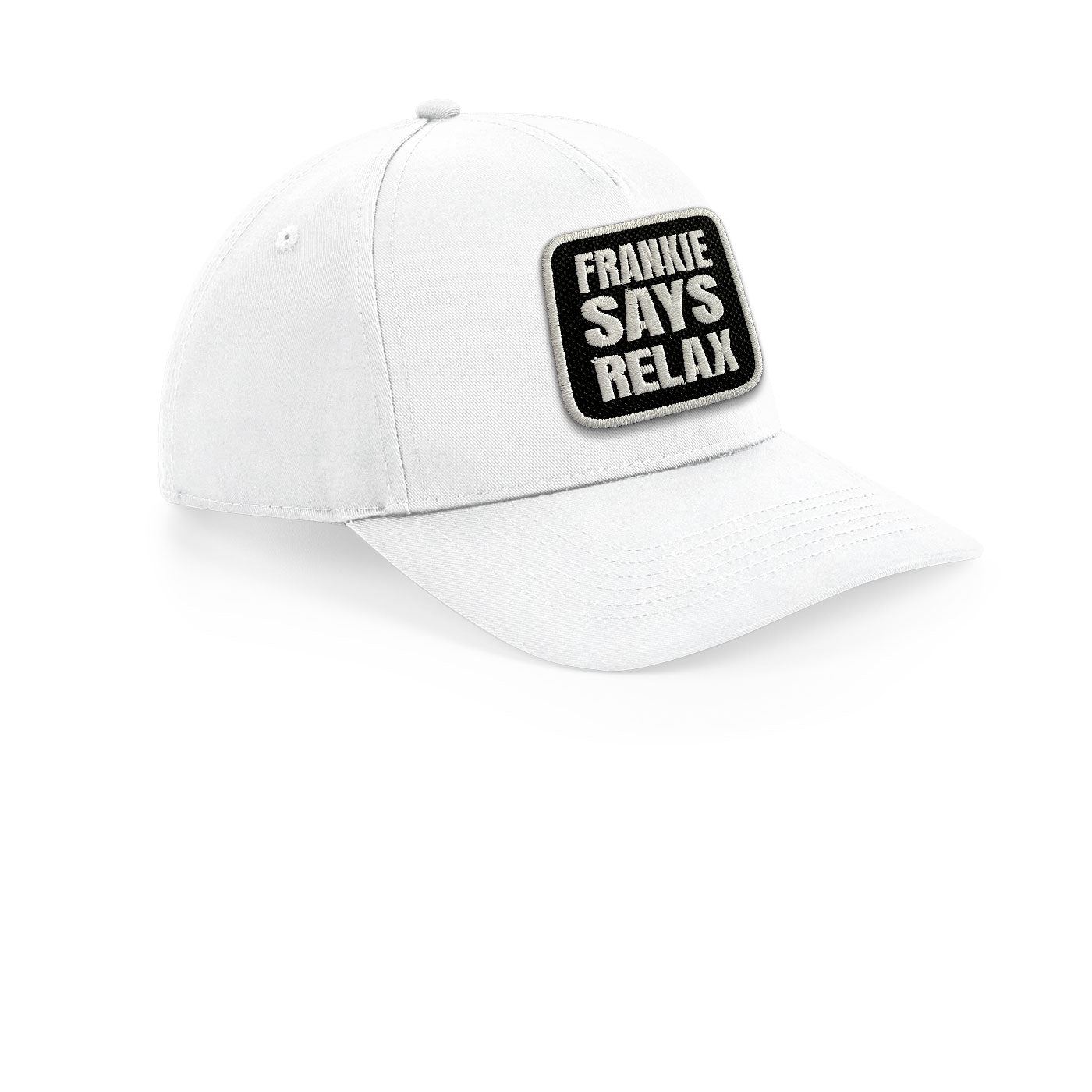 Frankie Says Relax Cap Embroidered Velcro Patch Hat Black, White, Grey