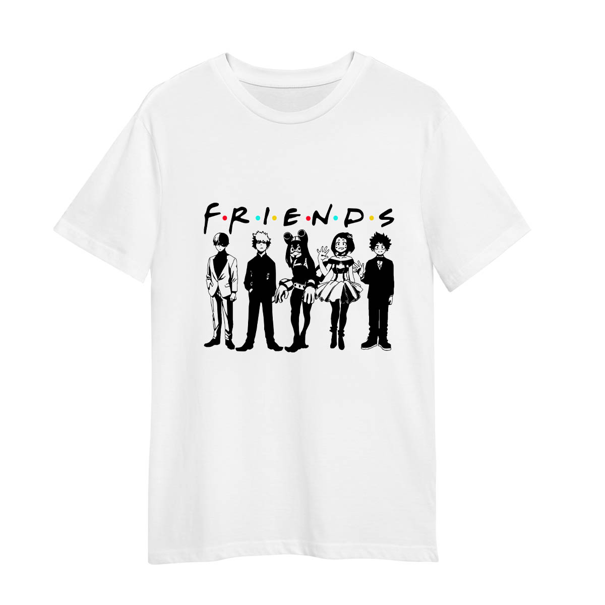 Friends My Hero Academia Funny Japanese Anime Adult Unisex White T-shirt