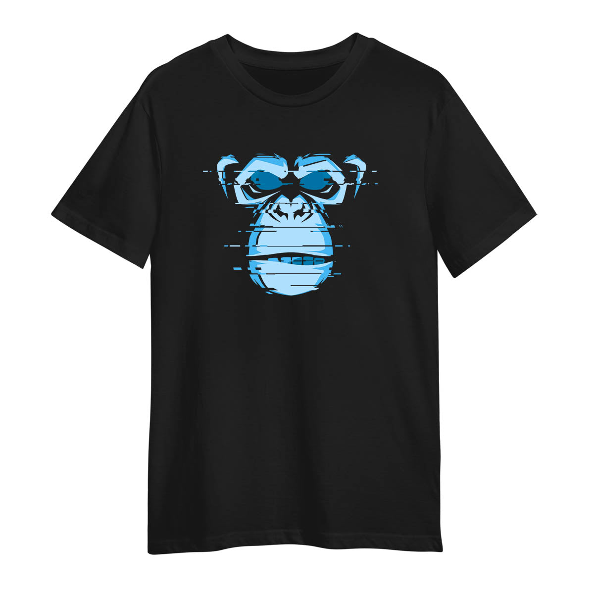 Abstract Glitchy Chimp T-Shirt – Cool Graphic Tee with Attitude, Unisex Design