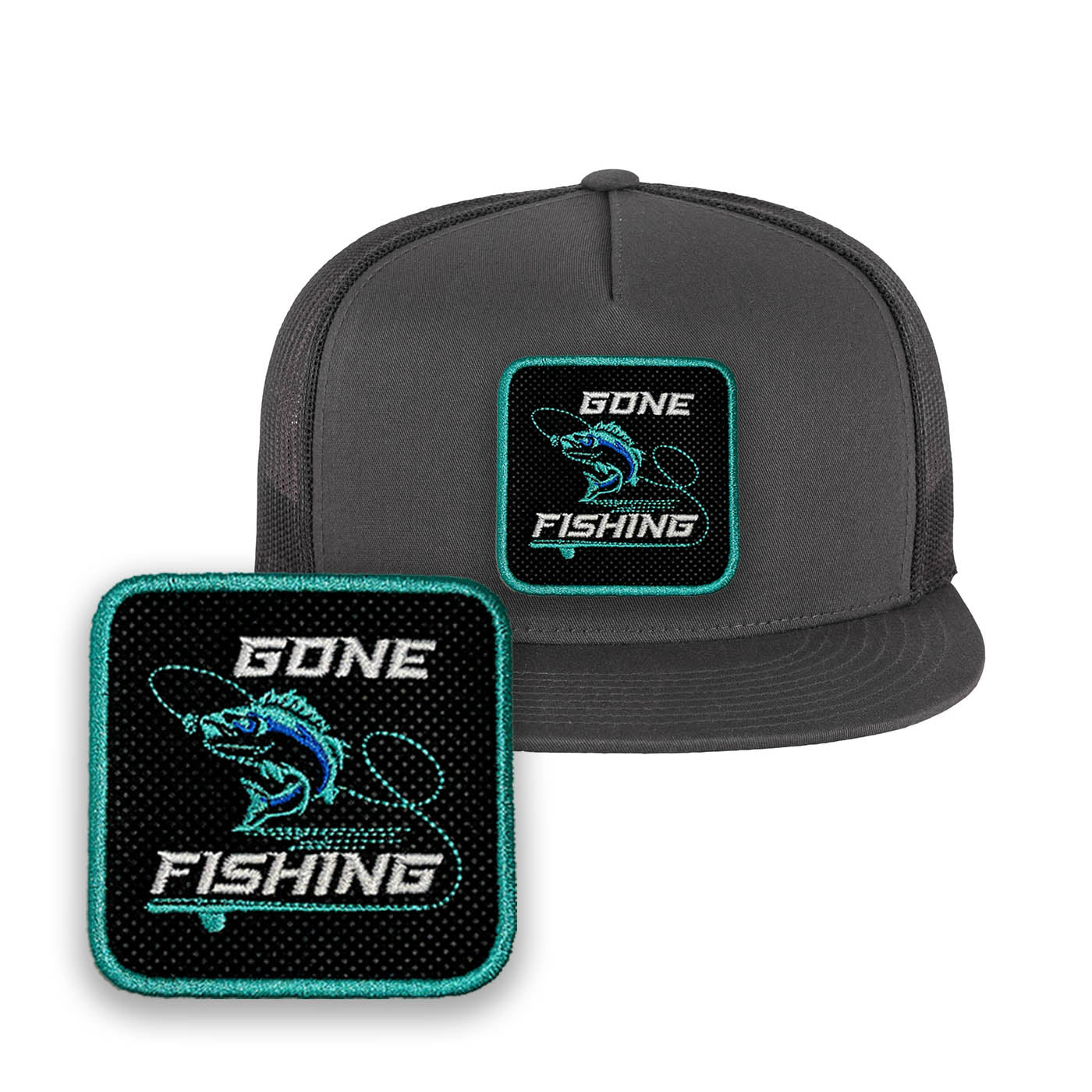 Gone Fishing Cap Embroidered Baseball Hat by Forge Bros