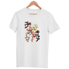 Hunter x Hunter Killua And Gon Anime Japanese Manga Adult Unisex White T-shirt